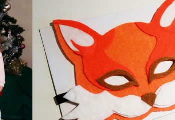 Новогодняя маска лисы из фетра