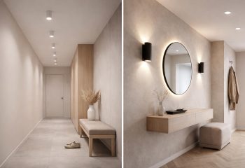 Минимализм в прихожей: когда лучше споты, а когда — настенные бра