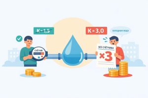 Как посчитать повышающий коэффициент на воду без счетчика — формула P = n × N × T × K и изменения с декабря 2025