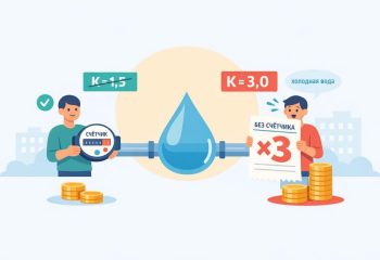 Как посчитать повышающий коэффициент на воду без счетчика — формула P = n × N × T × K и изменения с декабря 2025