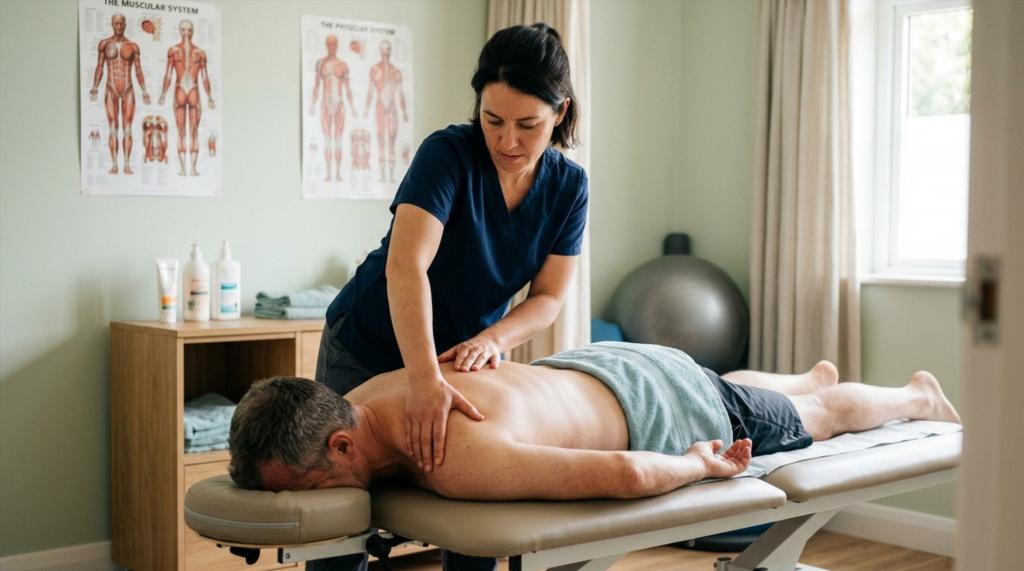 Сеанс лечебного массажа спины