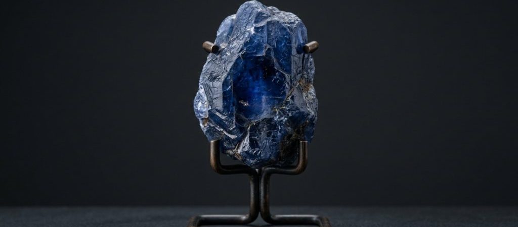 Крупный кристалл искусственного сапфира